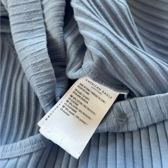 American Eagle Outfitters Light Blue Ribbed Maxi Dress - Picture 4 of 5